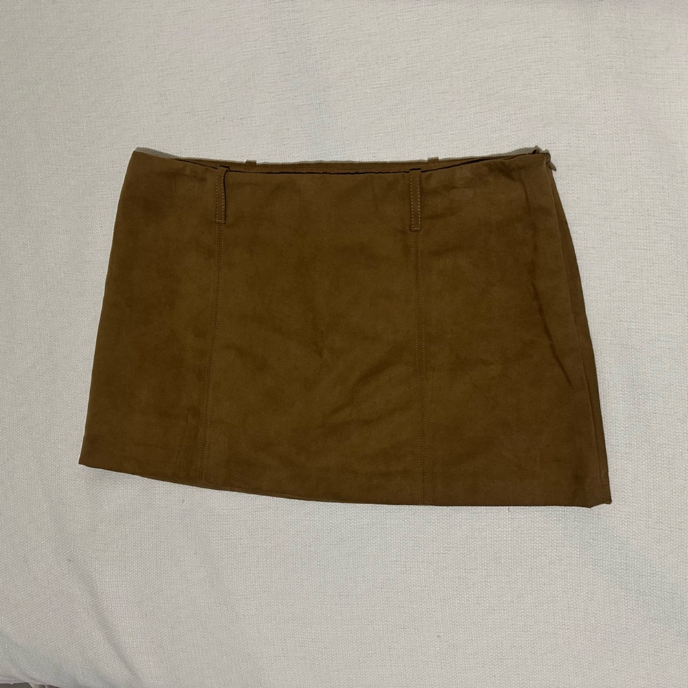 Divided Tan Suede Skirt